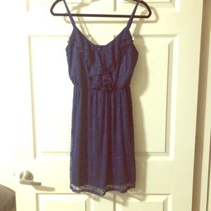 Navy Blue Spaghetti Strap Dress